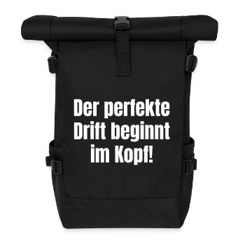 The perfect drift starts in the head! - Roll Top Backpack - black - Front
