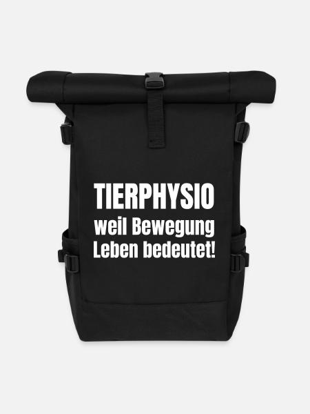 Tierphysio, weil Bewegung Leben bedeutet. - Rolltop Rucksack - Schwarz