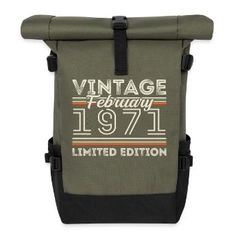 Februar 1971 Geschenk zum Jahrestag - Februar 1971 - Rolltop Rucksack - Olive/Schwarz - Vorne