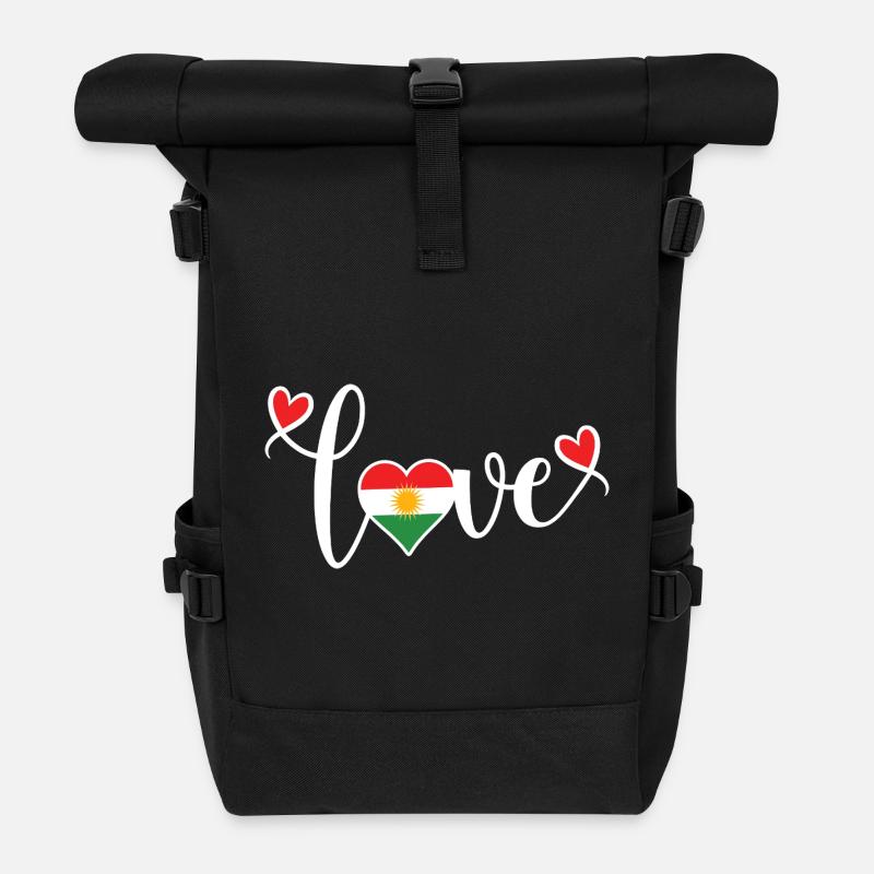 Drapeau du Kurdistan,Kurdistan,Syrie,Irak,Iran,Drapeau - Sac à dos roll top - noir