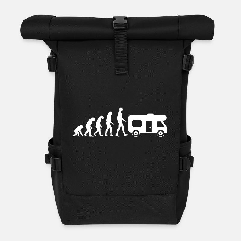 Wohnmobil-Evolution: Vom Mensch zum Camperfan - Rolltop Rucksack - Schwarz
