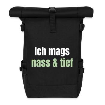 As an angler, I like it wet and deep. - Roll Top Backpack - black - Front