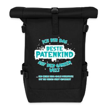 Das beste Patenkind der Welt mit cooler Tante - Rolltop Rucksack - Schwarz - Vorne