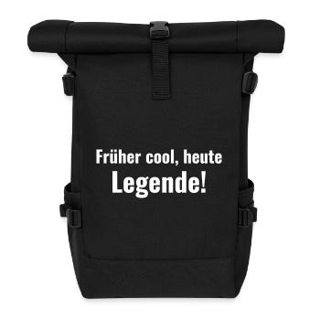 Cool in the past, now a legend! - Roll Top Backpack - black - Front
