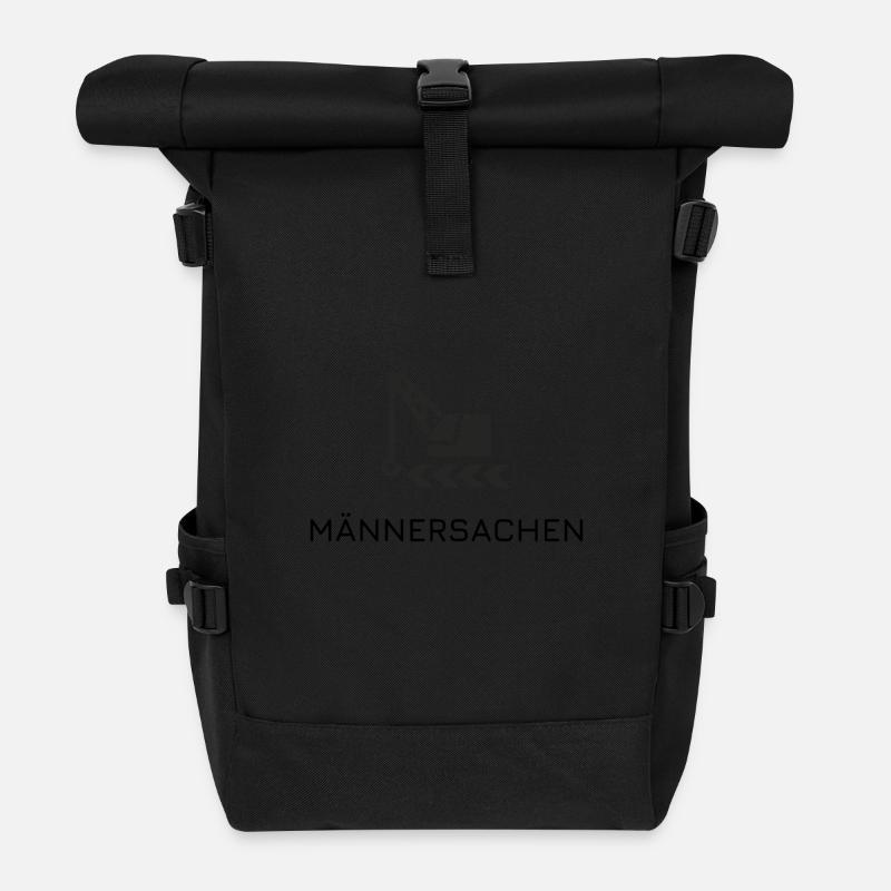 Männersachen - Baggerfahren - Rolltop Rucksack - Schwarz