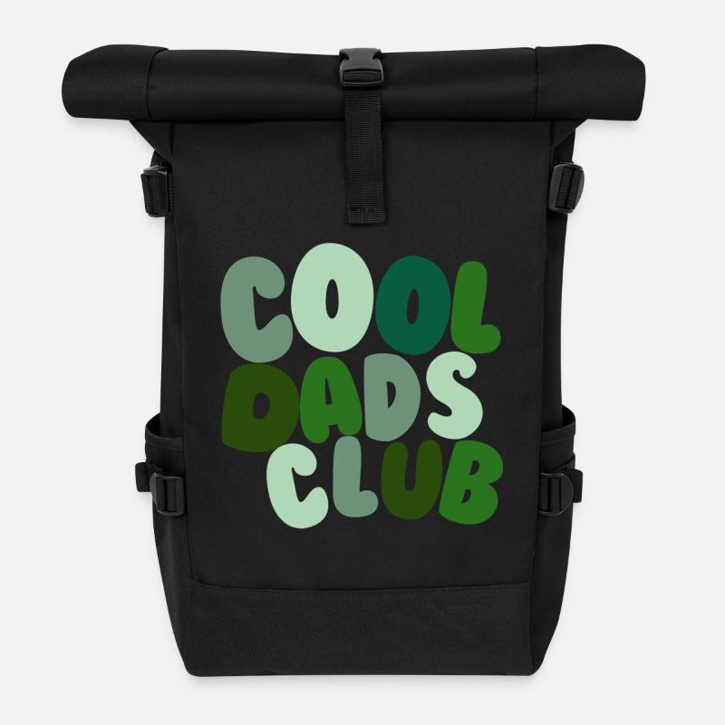 Cool Dads Club Green - Roll Top Backpack - black