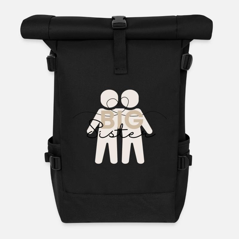 Große Schwester - Big sister - Rolltop Rucksack - Schwarz