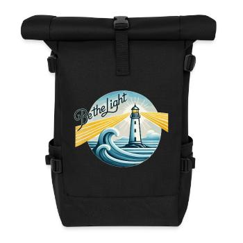 Lighthouse, Be the Light, Inspirational - Roll Top Backpack - black - Front