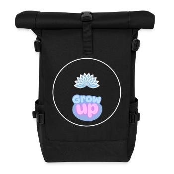 Grow Up Motivational Minimalist Art - Roll Top Backpack - black - Front