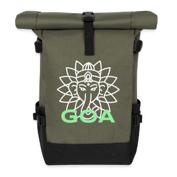 Drucke für Musikliebhaber, Musik, trendy - Rolltop Rucksack - Olive/Schwarz - Vorne