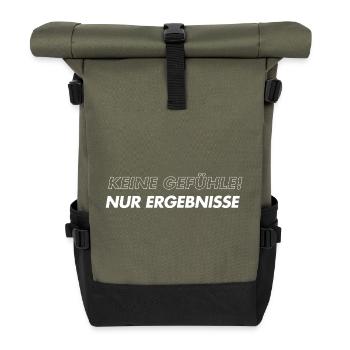 Keine Gefühle Nur Ergebnisse - Rolltop Rucksack - Olive/Schwarz - Vorne