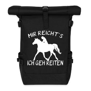 It's enough for me to go horse riding - Roll Top Backpack - black - Front
