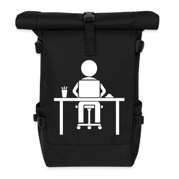 Travail d’ordinateur ouvrier - Sac à dos roll top - noir - Devant