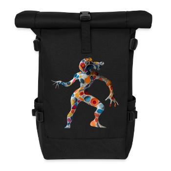 Dancing Alien - Abstract Artwork - Roll Top Backpack - black - Front