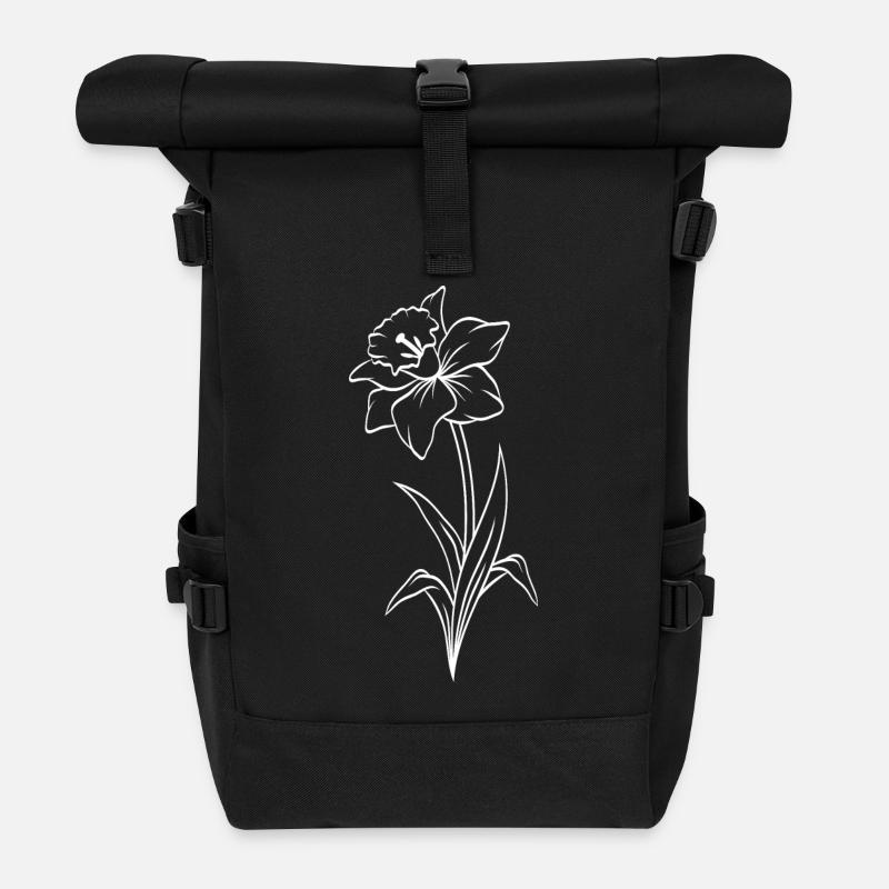 Narzisse - Rolltop Rucksack - Schwarz