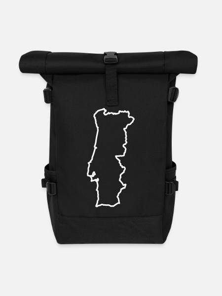 Portugal Silhouette Umriss - Rolltop Rucksack - Schwarz