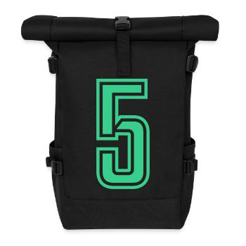5 - Roll Top Backpack - black - Front