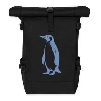 Minimalistischer Pinguin Silhouette Einfachheit - Rolltop Rucksack - Schwarz - Vorne