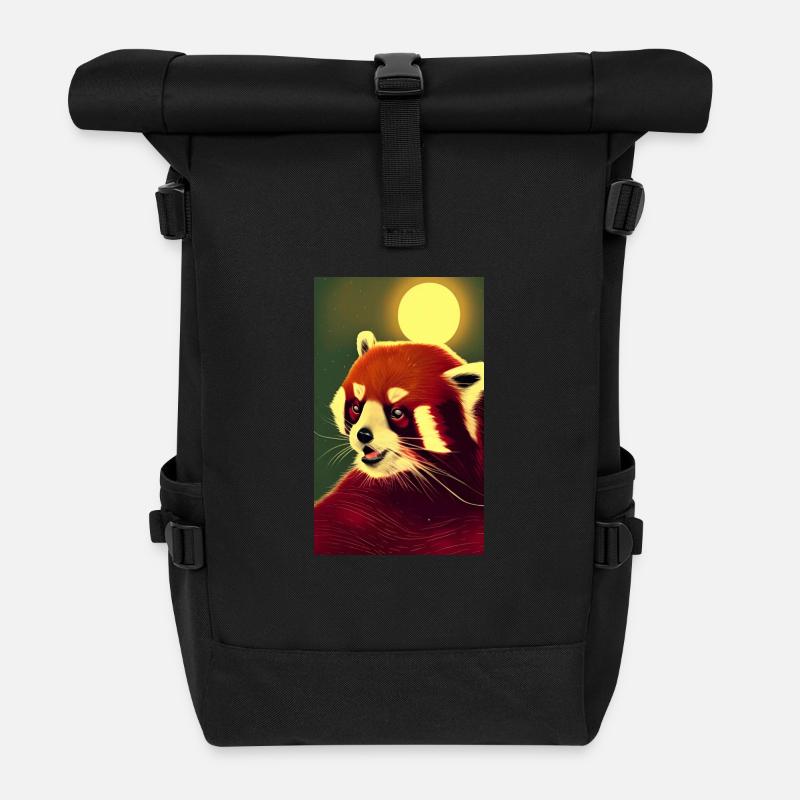 Red Panda Roter Panda, Katzenbär, Bärenkatze - Rolltop Rucksack - Schwarz