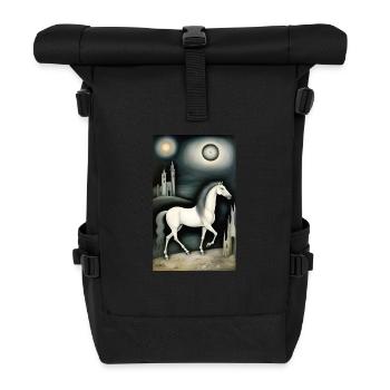 Pferd | reiten | Tier | Reittier | Bunt - Rolltop Rucksack - Schwarz - Vorne