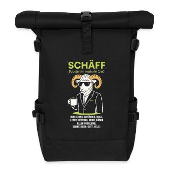 Schaf Spruch Schäff Lustig Geschenkidee Schafe - Rolltop Rucksack - Schwarz - Vorne