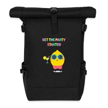 Funny Lemon - Party Zitrone - Geschenkidee - Rolltop Rucksack - Schwarz - Vorne