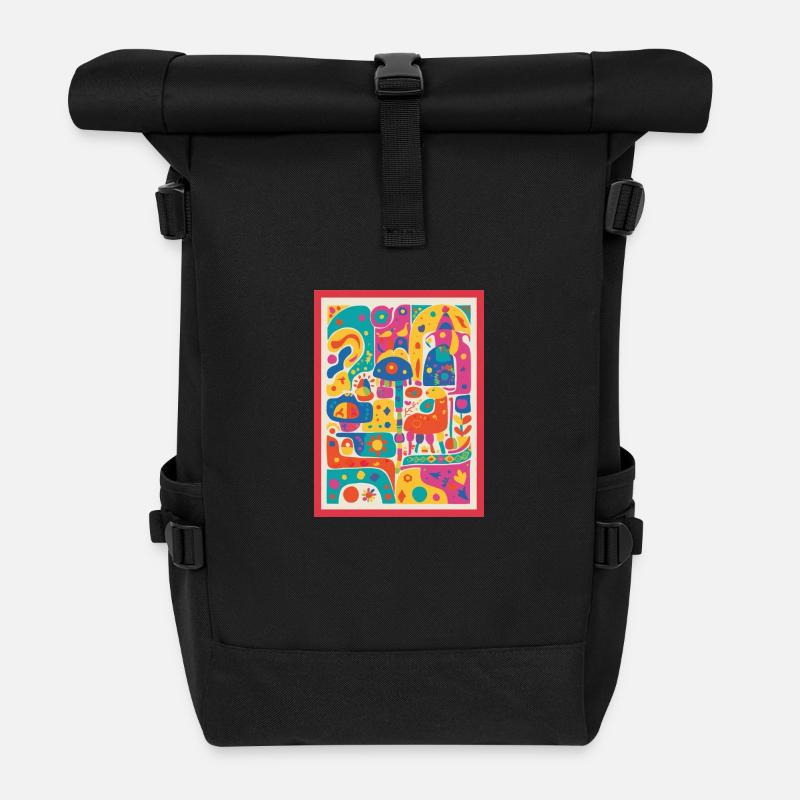 Das Reich der bunten Wunder - Rolltop Rucksack - Schwarz