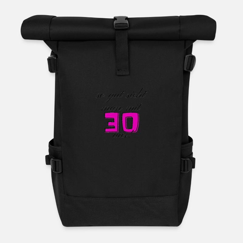 30. Geburtstag - Rolltop Rucksack - Schwarz
