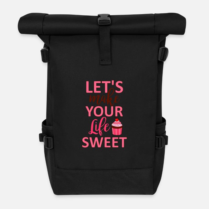 Let's make your life sweet - Roll Top Backpack - black