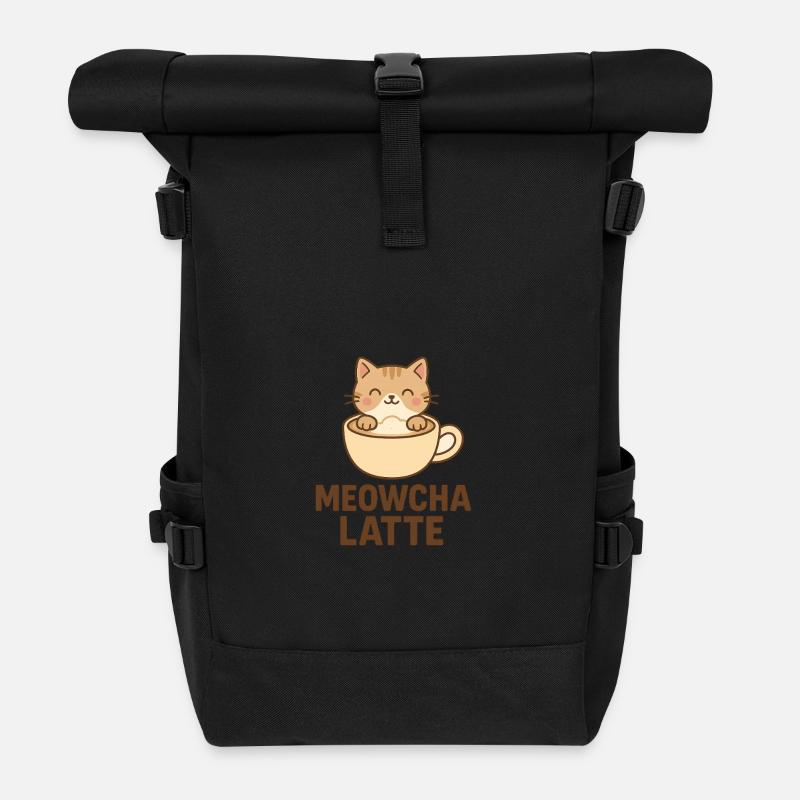 meowcha latte - Rolltop Rucksack - Schwarz
