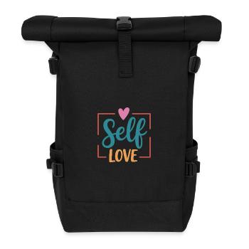 Self Love - Roll Top Backpack - black - Front