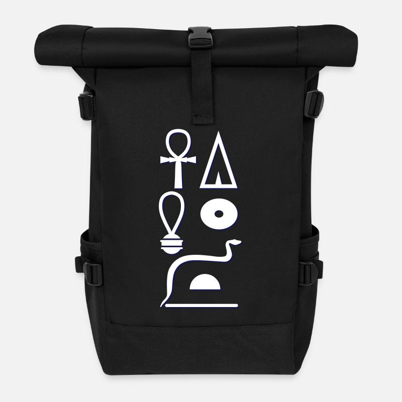 Hiéroglyphes - la vie comme toujours - Sac à dos roll top - noir