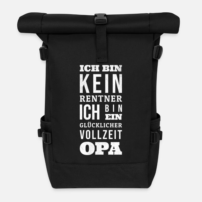 Rentner Vollzeit Opa - Rolltop Rucksack - Schwarz