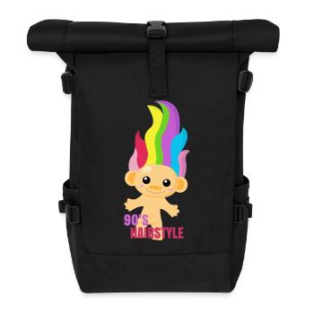 90s Hairstyle - Troll Nostalgia 90s - Roll Top Backpack - black - Front