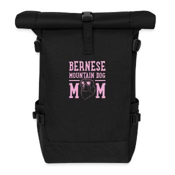Bernese mountain dog mom - Roll Top Backpack - black - Front