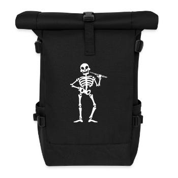 Flötist Querflöte - Rolltop Rucksack - Schwarz - Vorne