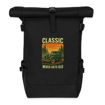 Classic Car Vintage Oldtimer - Rolltop Rucksack - Schwarz - Vorne