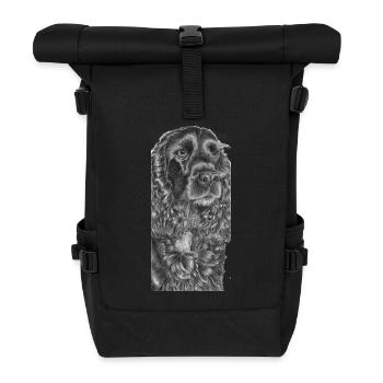 cockerSpaniel black - M - Roll Top Backpack - black - Front