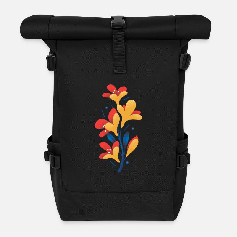Scholle Blumenarrangement - Rolltop Rucksack - Schwarz