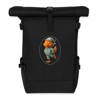 Schlaf Vogel - Rolltop Rucksack - Schwarz - Vorne