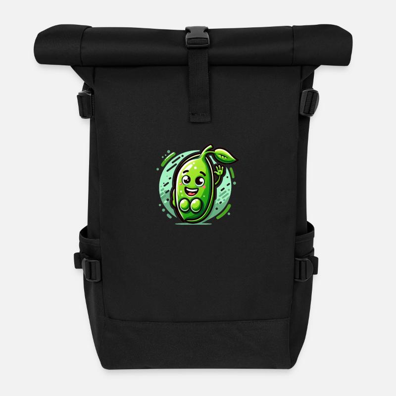 Peas Out and Proud - Roll Top Backpack - black