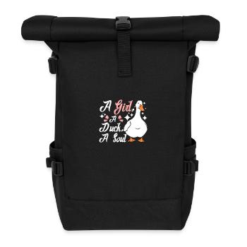 Une fille, un canard, une âme - Sac à dos roll top - noir - Devant