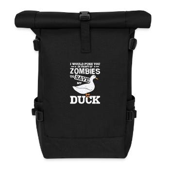Je te pousse devant les zombies pour sauver mon canard - Sac à dos roll top - noir - Devant