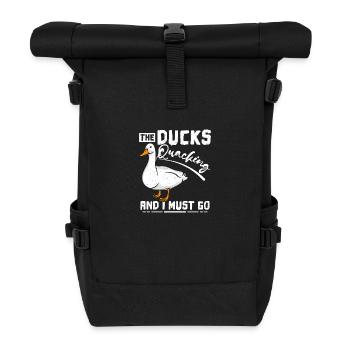Les canards caquètent et je dois aller caresser le canard - Sac à dos roll top - noir - Devant
