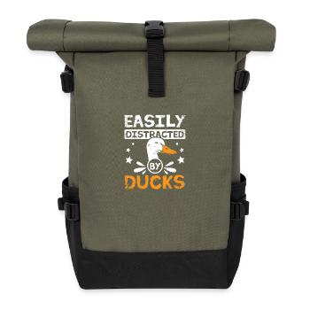 Canard pékin de compagnie facilement distrait par les canards - Sac à dos roll top - olive/noir - Devant