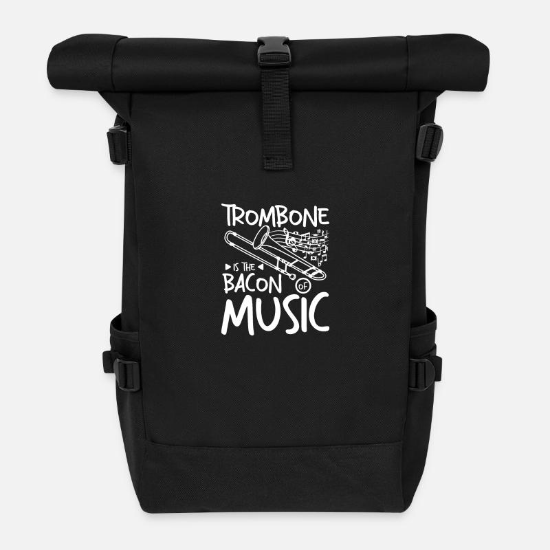 Le trombone est le bacon de la musique - Sac à dos roll top - noir