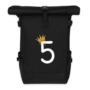 5 - Roll Top Backpack - black - Front