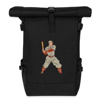 Baseball - Rolltop Rucksack - Schwarz - Vorne