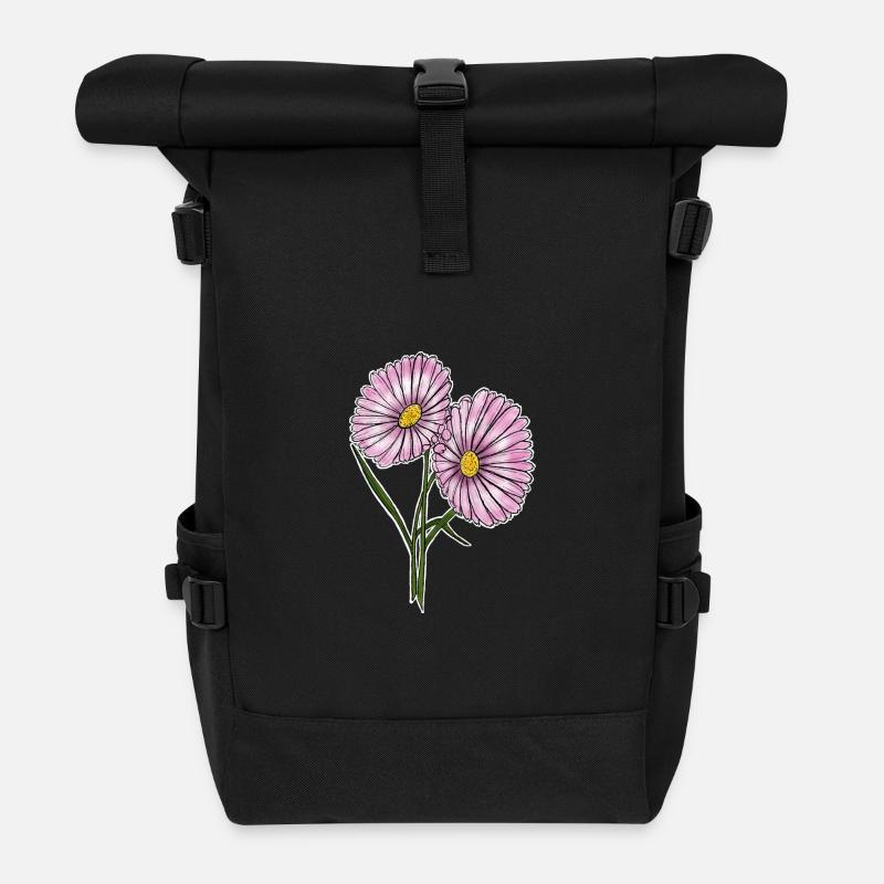 Gänseblümchen - Rolltop Rucksack - Schwarz