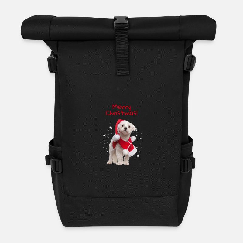 Sweet Christmas - Roll Top Backpack - black